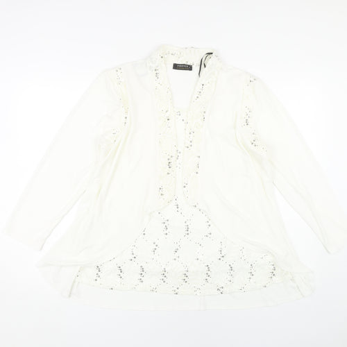 Forever by Michael Gold Women's White Sequin Blouse - L