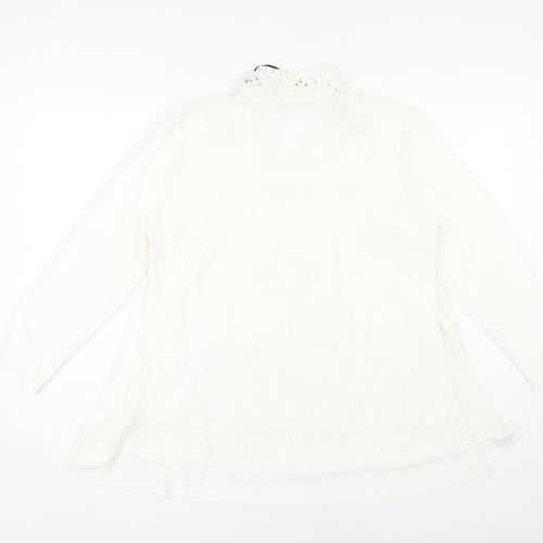 Forever by Michael Gold Women's White Sequin Blouse - L