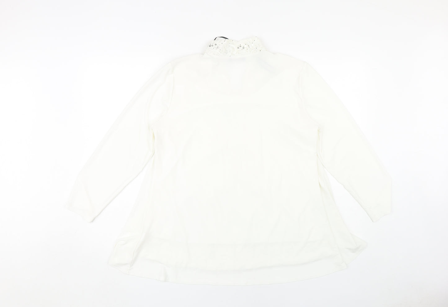 Forever by Michael Gold Women's White Sequin Blouse - L