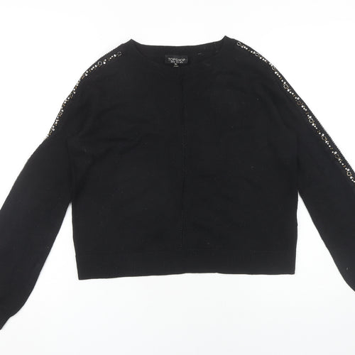 Topshop Women's Black Pullover Jumper Size 8