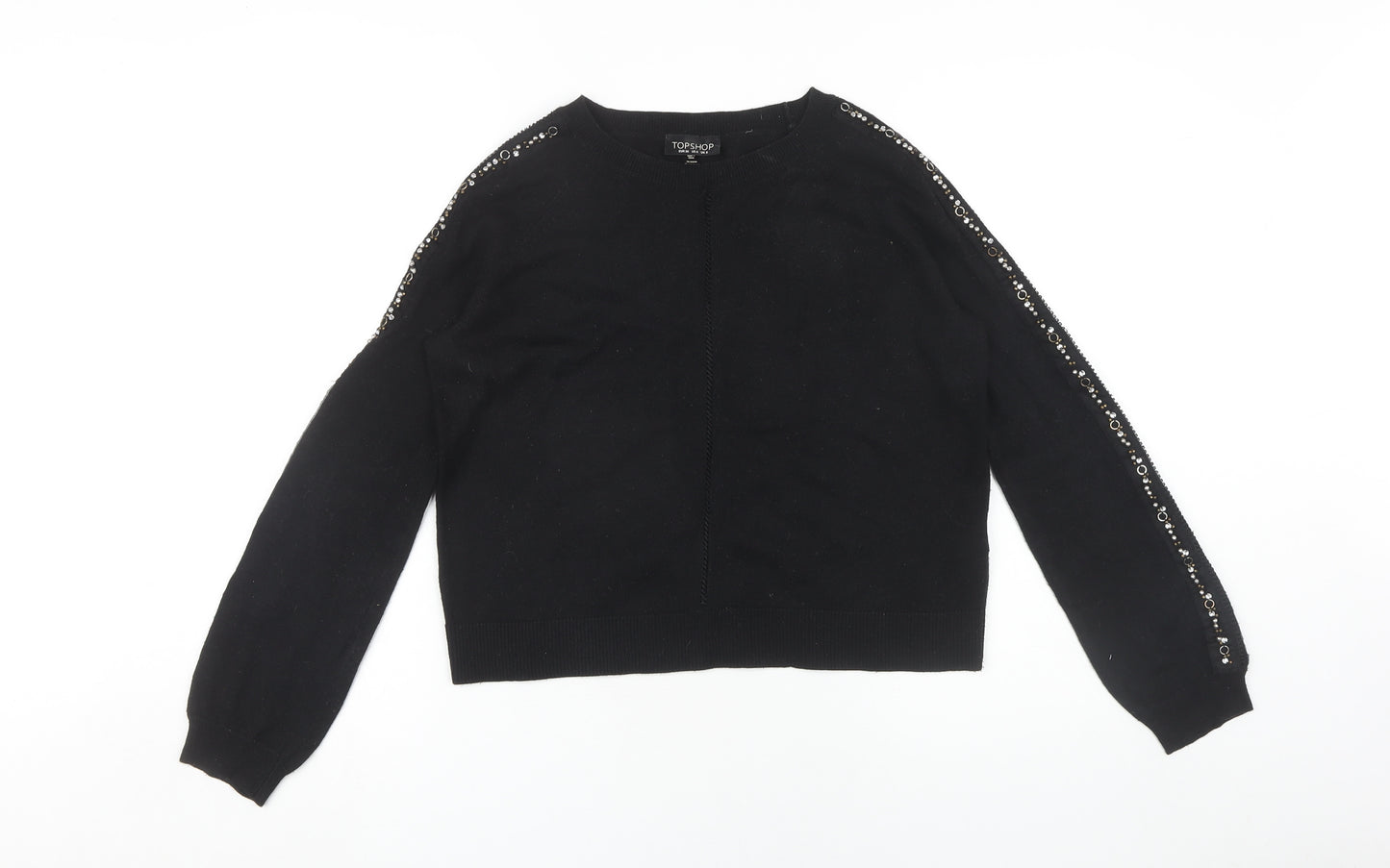 Topshop Women's Black Pullover Jumper Size 8