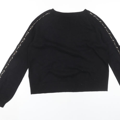 Topshop Women's Black Pullover Jumper Size 8