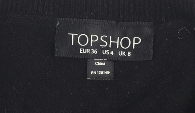 Topshop Women's Black Pullover Jumper Size 8
