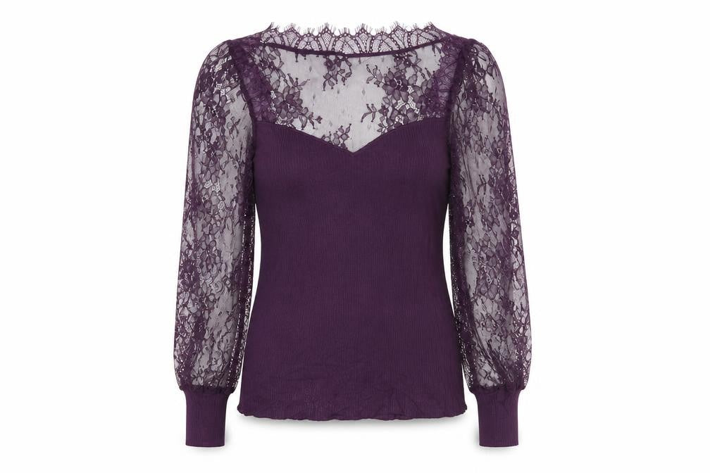 Next Women’s Purple Lace Sweetheart Blouse Size 12