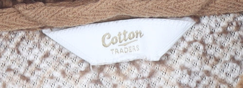 Cotton Traders Women's Brown Ivory Fleece Sweatshirt S
