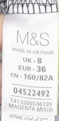 Marks and Spencer Women's Black Floral Dress UK 8