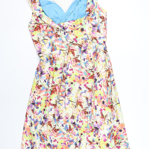 Lindy Bop Women's Multicoloured Floral Fit & Flare Dress, Size 14