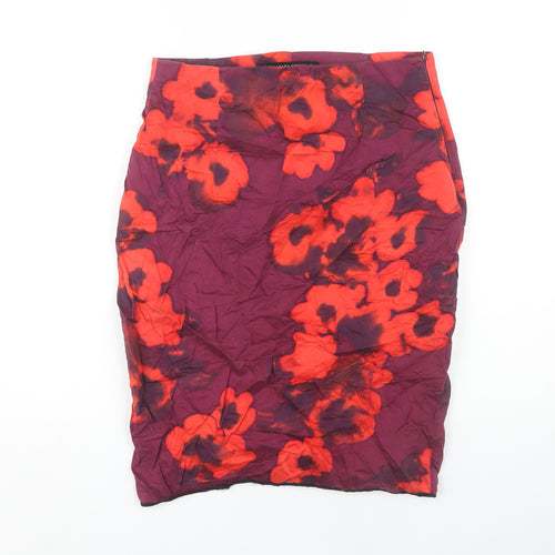 Zara Women's Multicoloured Floral Pencil Skirt Size 14