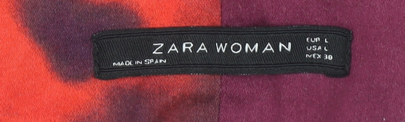 Zara Women's Multicoloured Floral Pencil Skirt Size 14