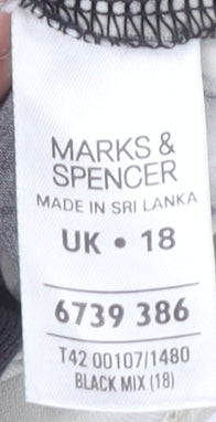 Marks and Spencer Women's Black V-Neck Midi Dress