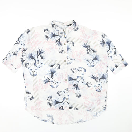Select Women's Floral Multicoloured Button-Up Shirt UK 6