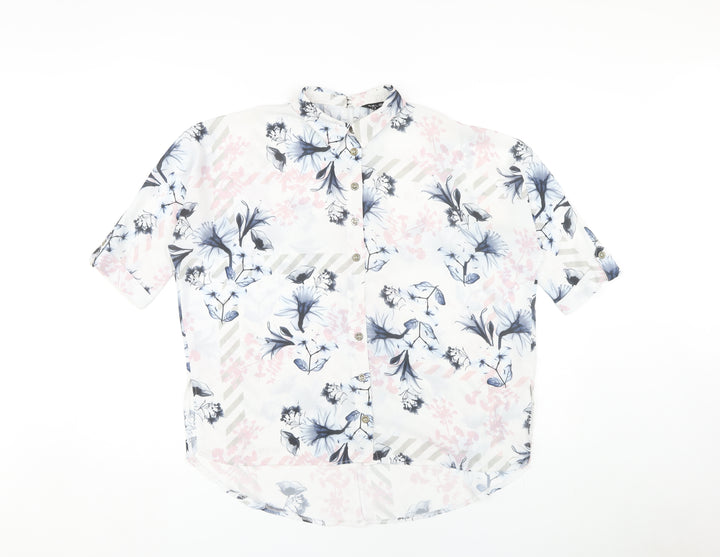 Select Women's Floral Multicoloured Button-Up Shirt UK 6