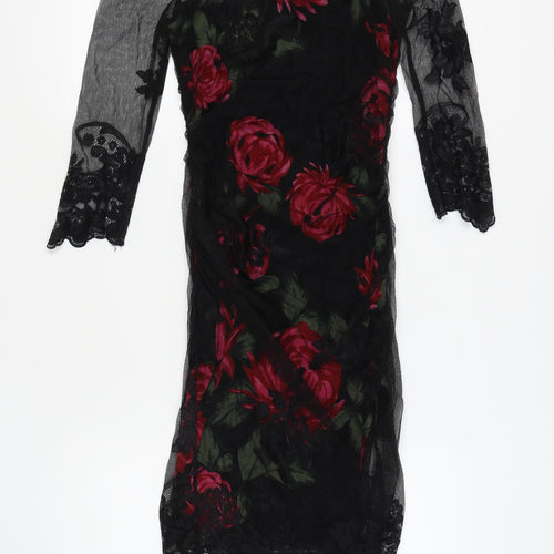 Phase Eight Women's Black Floral Dress Size 10