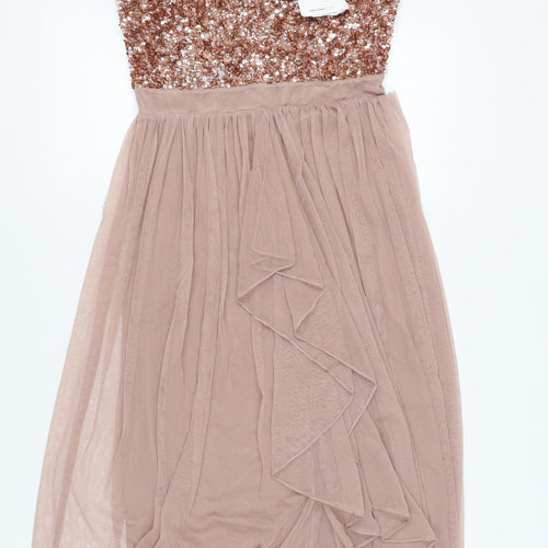 Sistaglam Women's Brown Sequin Dress Size 14