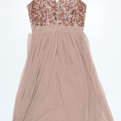 Sistaglam Women's Brown Sequin Dress Size 14