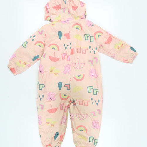 George Girls Peppa Pig Pink Snowsuit 2-3 Years Hooded