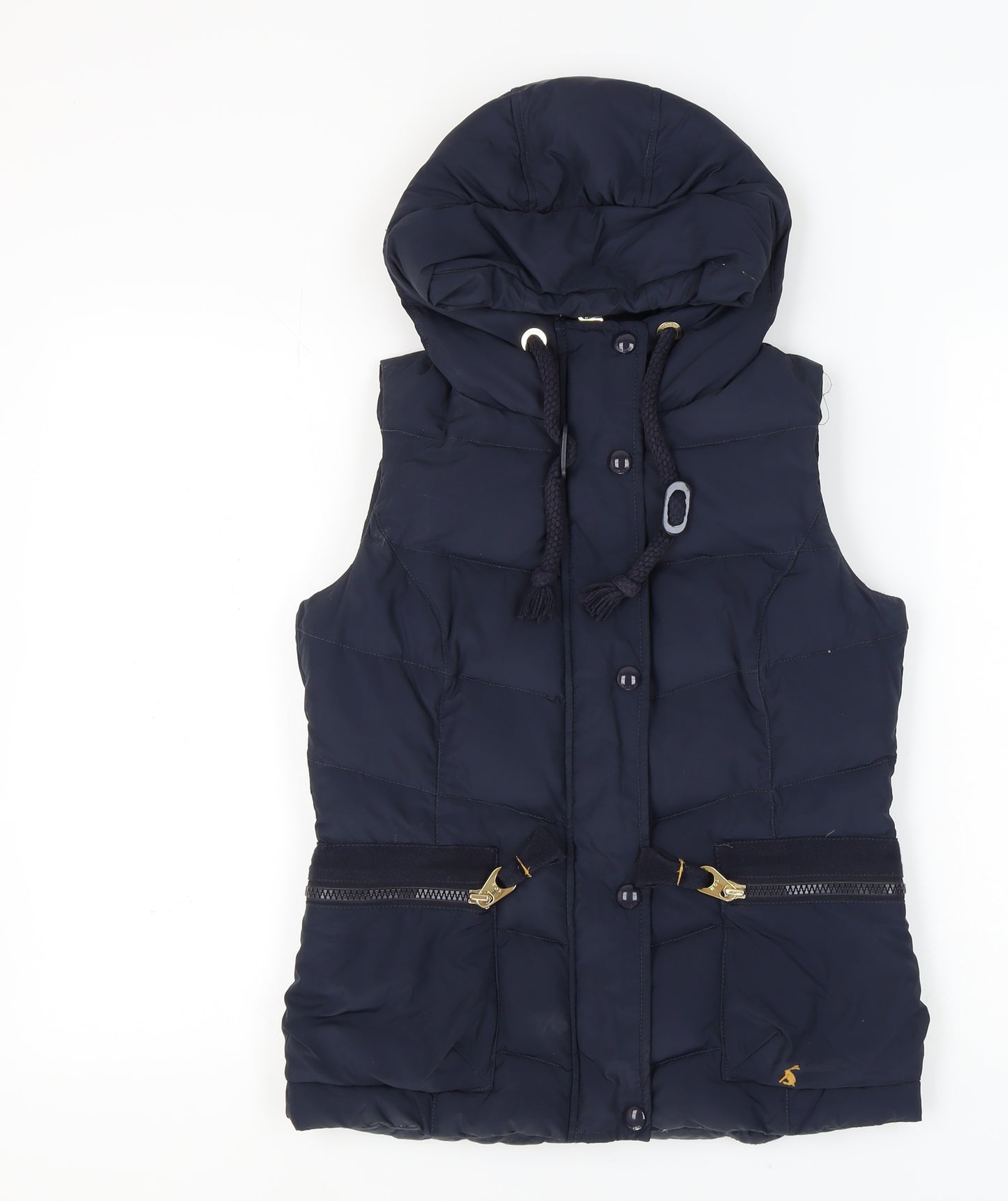 Joules Women's Navy Puffer Waistcoat, Size 8, Hooded