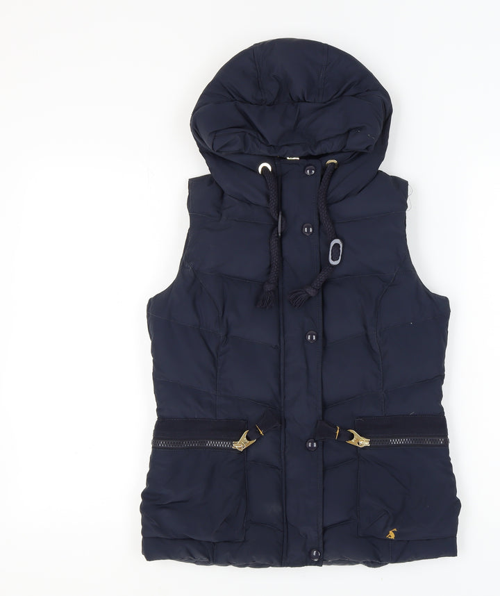 Joules Women's Navy Puffer Waistcoat, Size 8, Hooded
