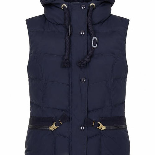 Joules Women's Navy Puffer Waistcoat, Size 8, Hooded