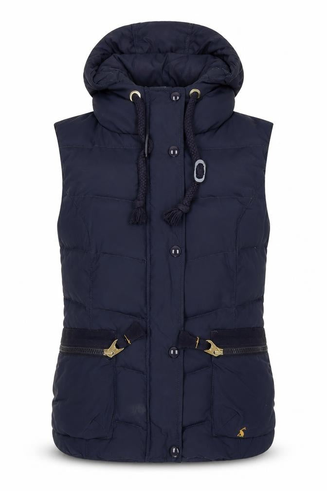 Joules Women's Navy Puffer Waistcoat, Size 8, Hooded
