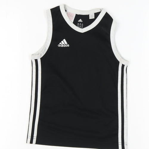 Adidas Girls' Black Sleeveless Jersey Tank 7-8 Years
