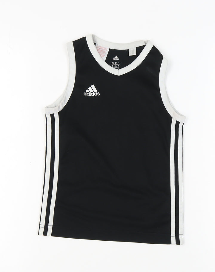 Adidas Girls' Black Sleeveless Jersey Tank 7-8 Years