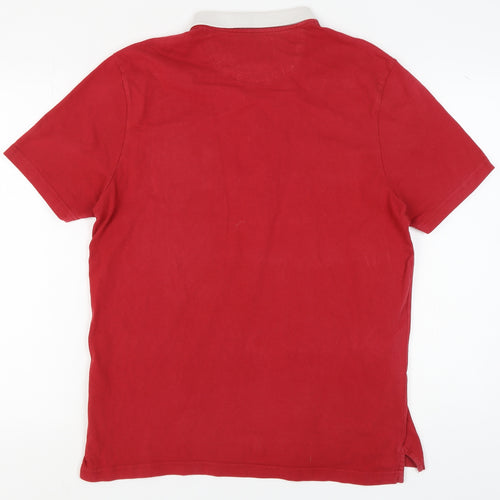 Farah Men's Red Polo Shirt L Cotton Short Sleeve