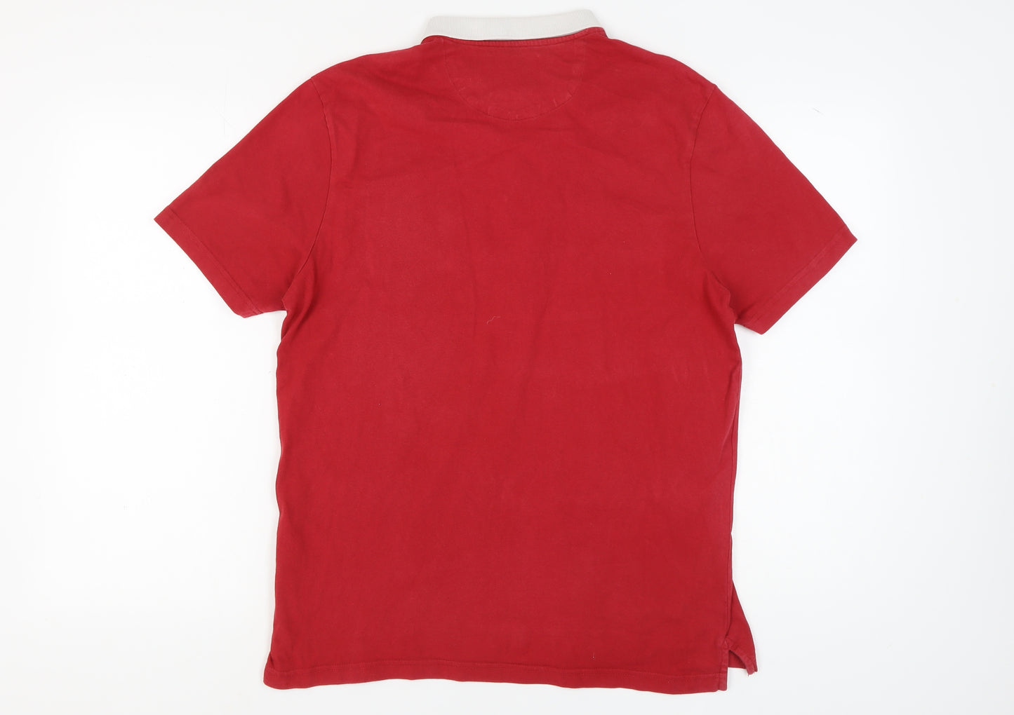 Farah Men's Red Polo Shirt L Cotton Short Sleeve