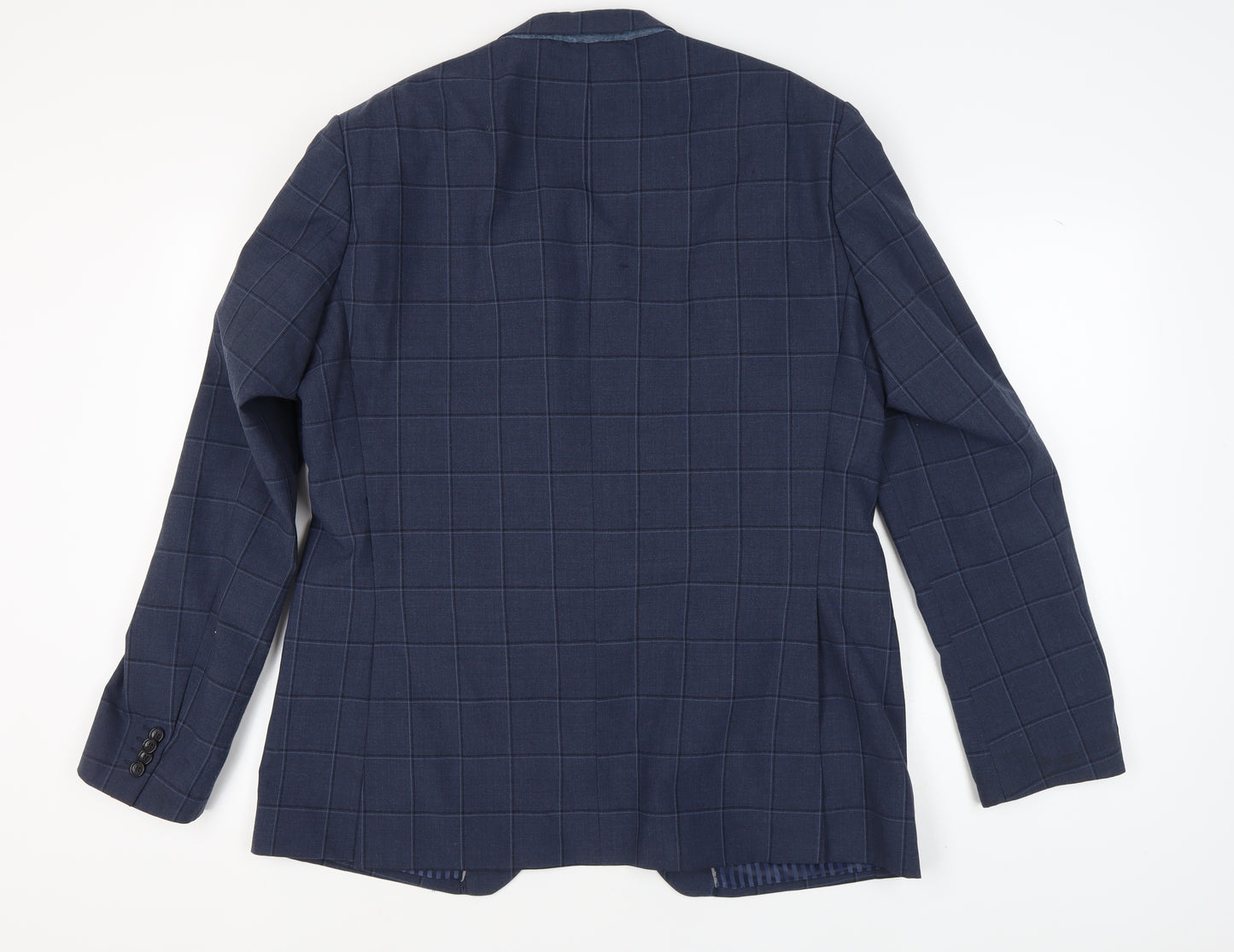 Jeff Banks Men's Blue Check Blazer, Size 44 Long
