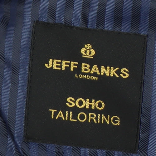 Jeff Banks Men's Blue Check Blazer, Size 44 Long