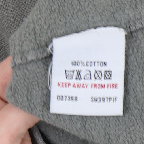 White Stuff Men's Grey Henley Sweatshirt Size L