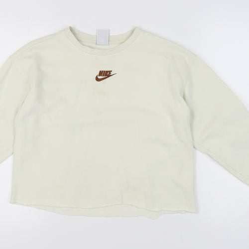 Nike Girls Ivory XL Pullover Sweatshirt Long Sleeve Casual