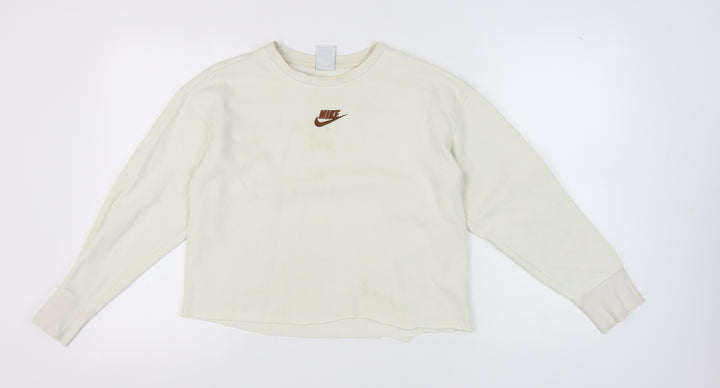 Nike Girls Ivory XL Pullover Sweatshirt Long Sleeve Casual