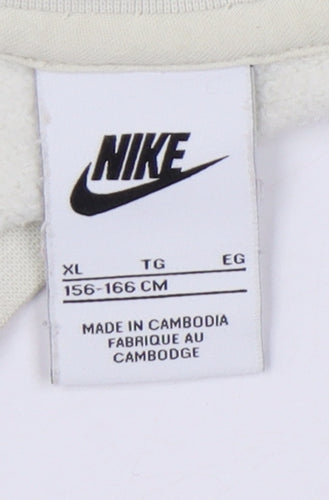 Nike Girls Ivory XL Pullover Sweatshirt Long Sleeve Casual