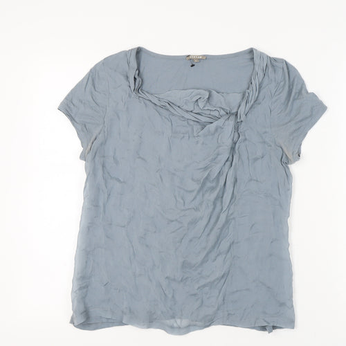 Jigsaw Women's Blue Modal Cotton Cowl Neck T-Shirt L
