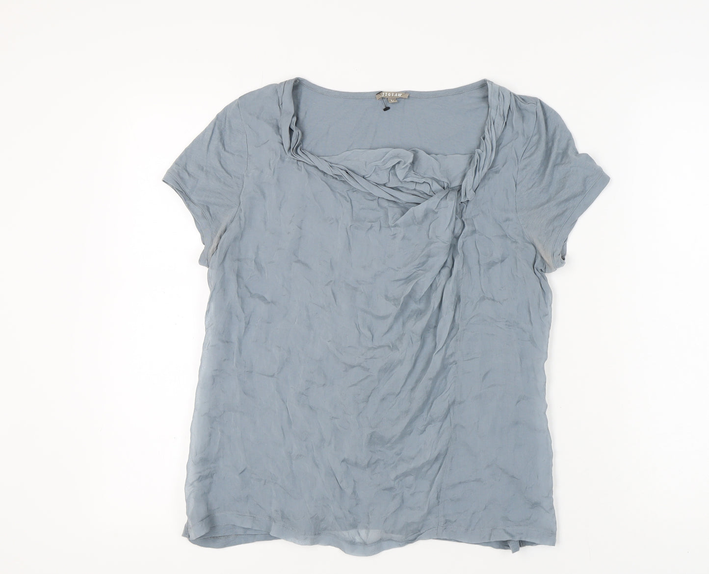 Jigsaw Women's Blue Modal Cotton Cowl Neck T-Shirt L