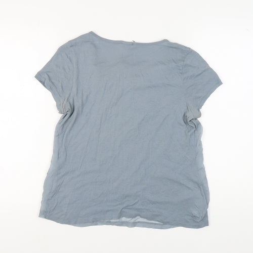 Jigsaw Women's Blue Modal Cotton Cowl Neck T-Shirt L