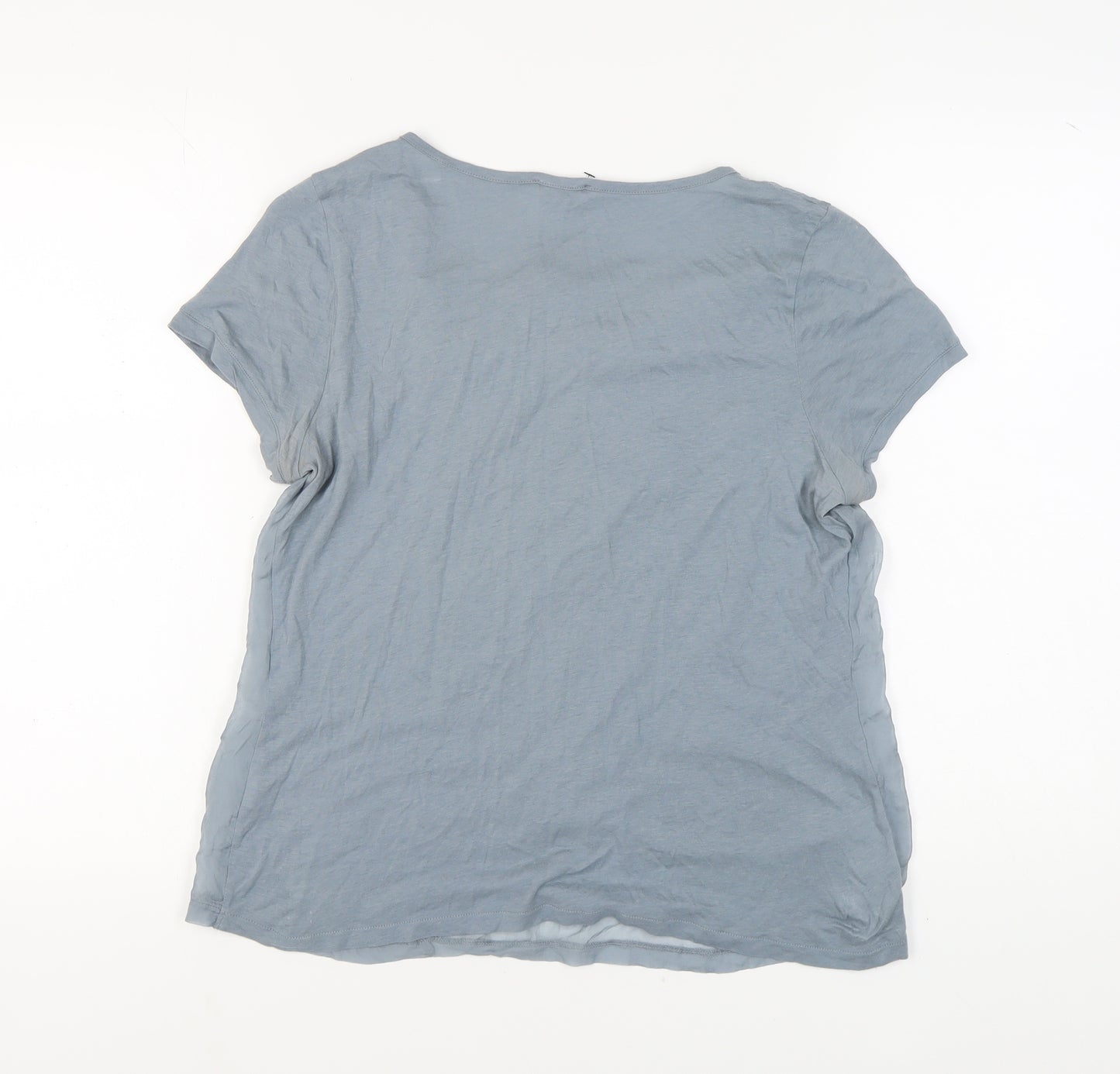 Jigsaw Women's Blue Modal Cotton Cowl Neck T-Shirt L
