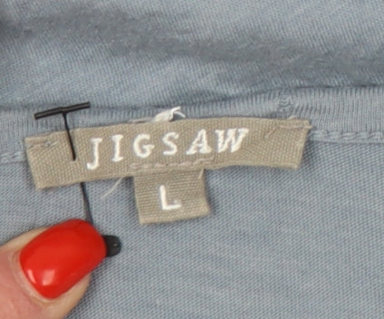 Jigsaw Women's Blue Modal Cotton Cowl Neck T-Shirt L