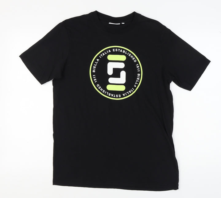 Fila Men's Black Graphic Print T-Shirt Medium