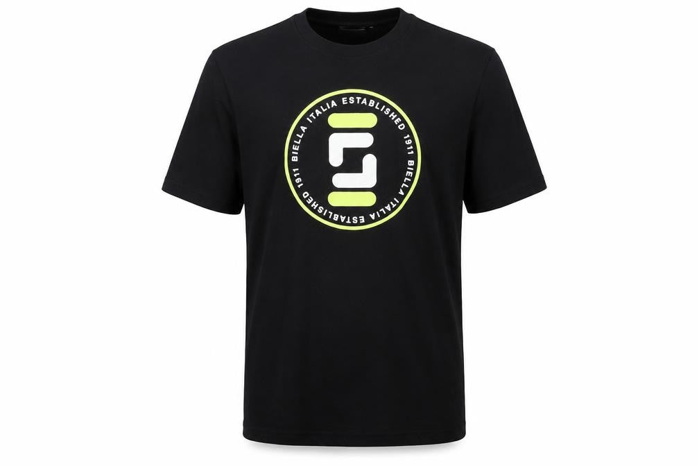 Front view of Fila Men's Black Graphic Print T-Shirt Medium