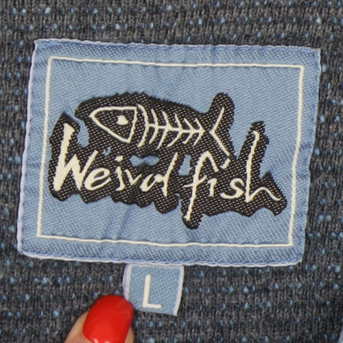 Weird Fish Men's Blue 1/4 Zip Sweatshirt L