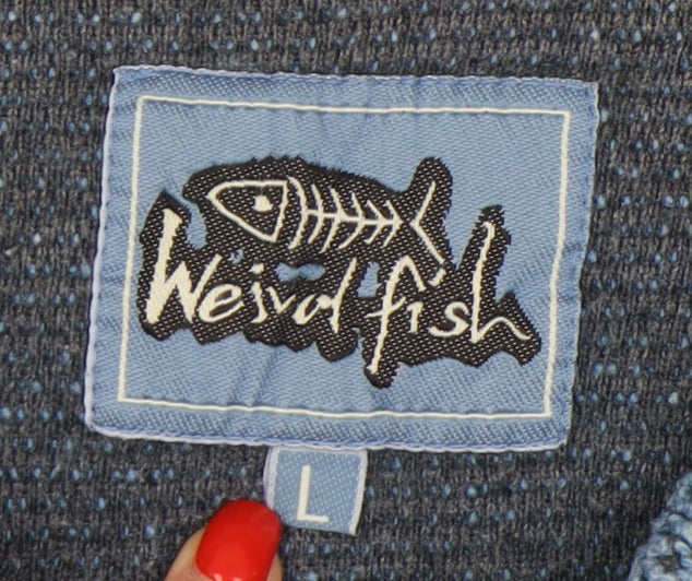 Weird Fish Men's Blue 1/4 Zip Sweatshirt L