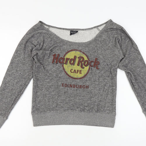 Hard Rock Cafe Women's Grey Logo Sweatshirt, Size S