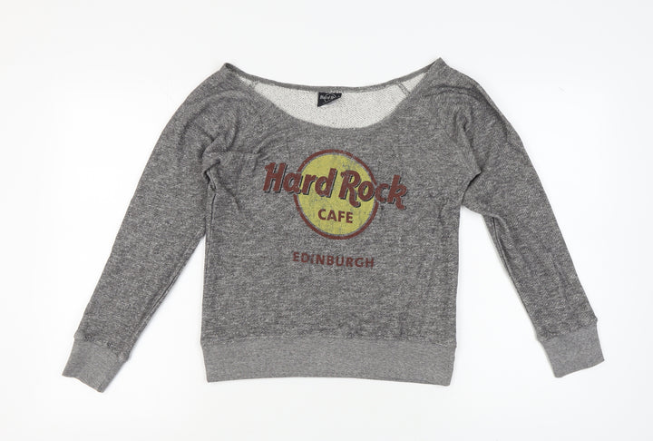 Hard Rock Cafe Women's Grey Logo Sweatshirt, Size S