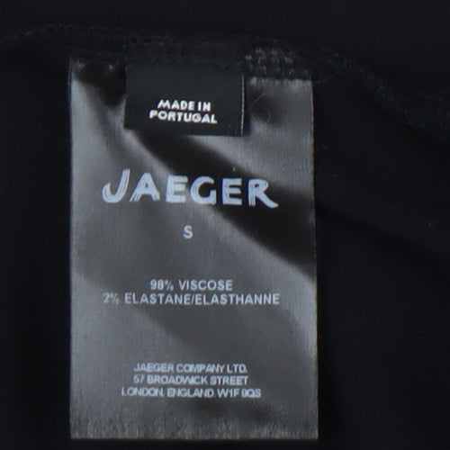 Jaeger Women's Black S Dress, 3/4 Sleeve, Round Neck