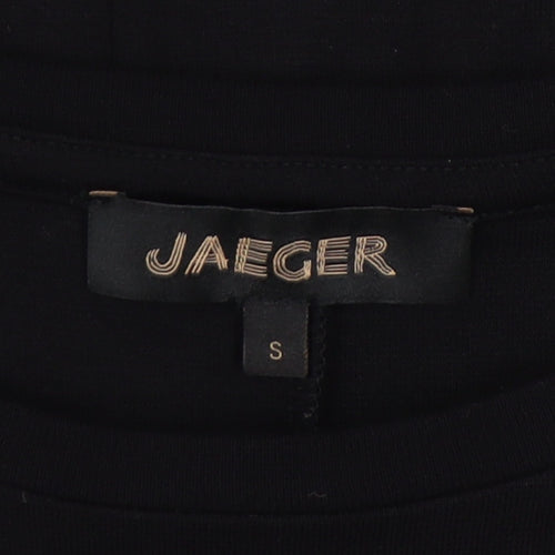 Jaeger Women's Black S Dress, 3/4 Sleeve, Round Neck