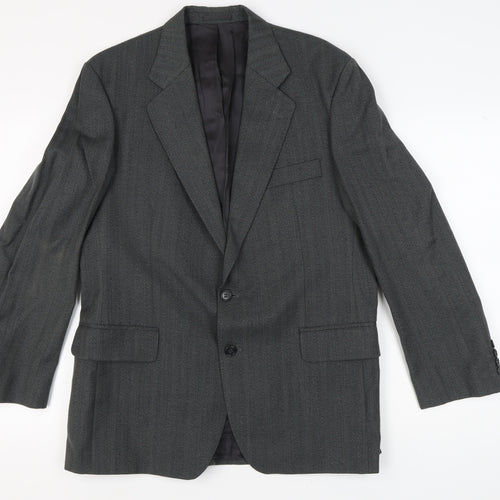 Magee Men's Grey Striped Wool Blazer Size 42R
