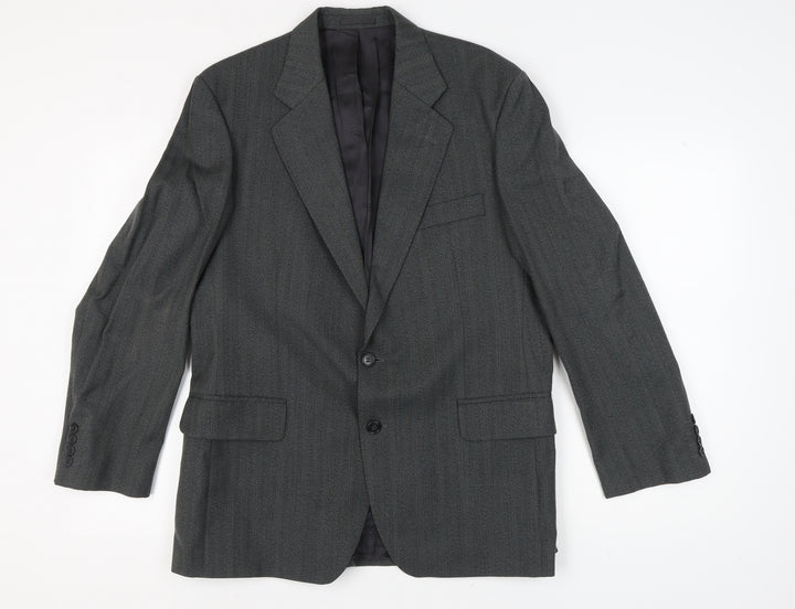 Magee Men's Grey Striped Wool Blazer Size 42R