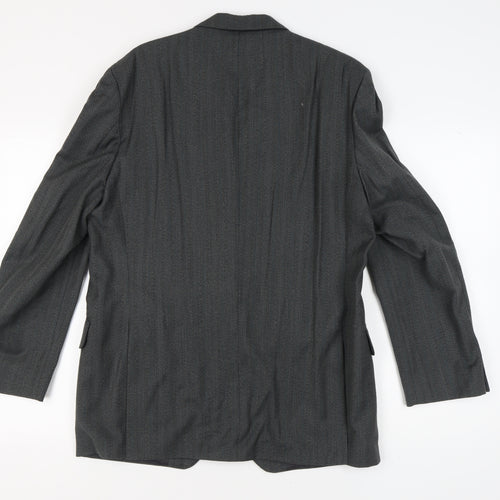 Magee Men's Grey Striped Wool Blazer Size 42R